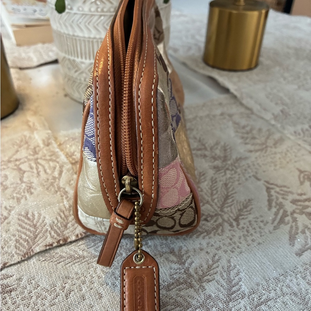Authentic Coach Patchwork Cosmetic Bag - Style F1… - image 3